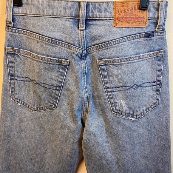 Sold Lucky Brand Patchwork Cropped Jeans Size 6 - Picture 9 of 12